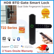 HDB Gate Smart Lock Free Install+2Yr Onsite Warranty Tuya APP Control fingerprint Lock, digital lock change gate lock