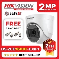 Hikvision DS-2CE76D0T-EXIPF Indoor CCTV Camera 2MP Bonus 2 BNC DRAT