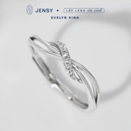 Nhẫn Bạc Nữ S925 JENSY Xoắn Chéo Đính Đá "Evelyn" NLARJ9810. Nhẫn Bạc Nữ Sang Trọng