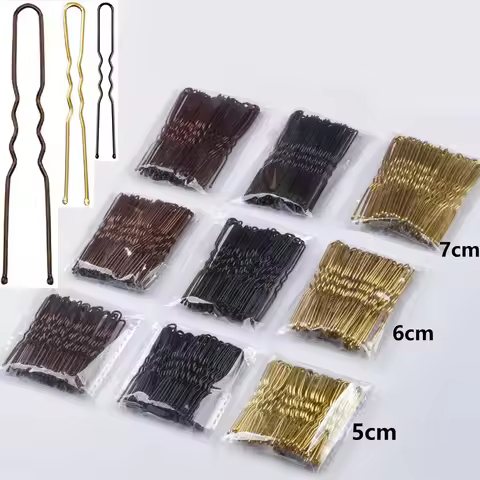Basic U Shaped Gold Brown Plated Metal Hairpin Invisible Hair Styling Bobby Pin Salon Hair Accessori