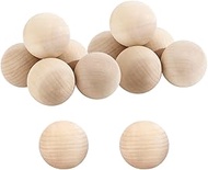 PH PandaHall 12 Pack Unfinished Wooden Balls 2.76 Inch Natural Burly Wood Ball Wooden Round Balls Wo