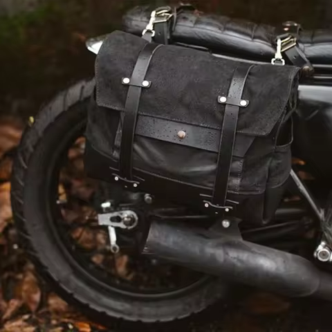 Retro Motorcycle Saddle Bag Waterproof Motorbike Side Bag Large Capacity Saddlebags Canva Motorcycle