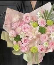 現貨特價訂購鮮花💐，甜美風重瓣百合粉玫瑰花劍蘭桔梗百合鮮花花束，母親節禮物花束，情人節禮物花束，表白禮物花束，拍拖禮物花束，生日禮物花束，畢業禮物花束，鮮花，花束，鮮花花束Flowers, bouqu