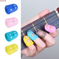 DWAYNE 4pcs/set Guitar Fingertip Protectors, Non-Slip Solid Color Silicone Finger Guards, Comfortable Rubber Thimble Sewing Cooking Tool DIY Craft Glove Ukulele