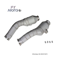 Exhaust Downpipe for Mercedes Benz C43 E43 and C400 C450 M276 Engine Catted with Heat Shield LHD
