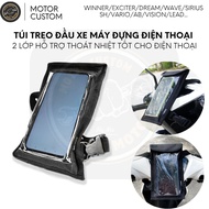 Motorcycle head bag to hold phone to watch Google Map, multi-purpose, 2 layers to support good heat 