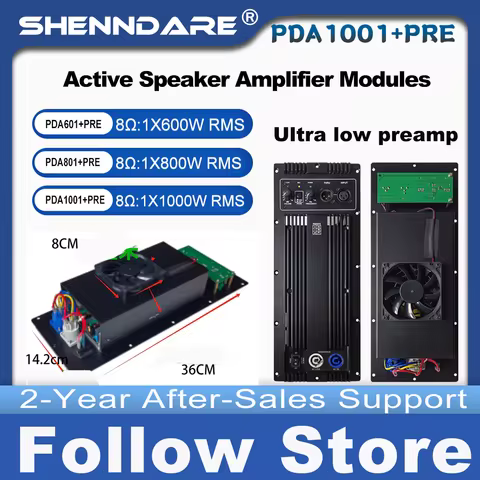 ShennDare PDA1001+PRE Audio Amplifier Module 1x1200W 4OHM Active Speaker Amplifier Module Subwoofer 