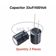 33uf 400v Capacitor 33uF400Vdc 33uf/400v C 33uf 400v (Size 16x20mm) 1 Set There Are 2 Pieces.