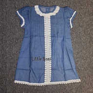 Soft denim Dress with Katbol lace combination (import) size 12-18m, 2Y, 3Y..NEW,NO PL