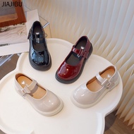 Y2K French Princess Style Cosplay Soft-soled Small Leather Shoes for Little Girls Korean Fashion Kid