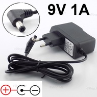 EU Plug AC100V-240V to DC 9V 1A Power 1000mah Power supply adapter reverse polarity Negative charger