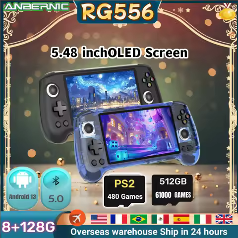 ANBERNIC RG556 Handheld Game Console Unisoc T820 Android 13 5.48 inchOLED Screen WIFI Bluetooth Retr