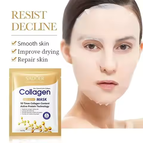 Korean Collagen Anti Wrinkle Facial Mask Fade Fine Lines Anti Aging Firm Skin Moisturizing Brighteni