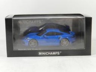 烈馬Minichamps 1/43 Porsche 911(992) Turbo S 藍色