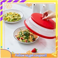 【W】Collapsible Microwave Splatter Cover, Microwave Trays Food Cover with Lids(Red)