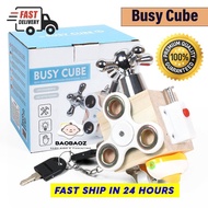 Fidget Cube Busy Cube for Kids Baby Travel Toy Activity Board for 1 Year Old, Busy Boards for Toddle