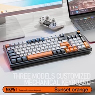 Bàn Phím Cơ Gaming không dây MK95 Bluetooth + USB + Cáp Pin sạc TypeC Hotswap cho máy tính laptop đi