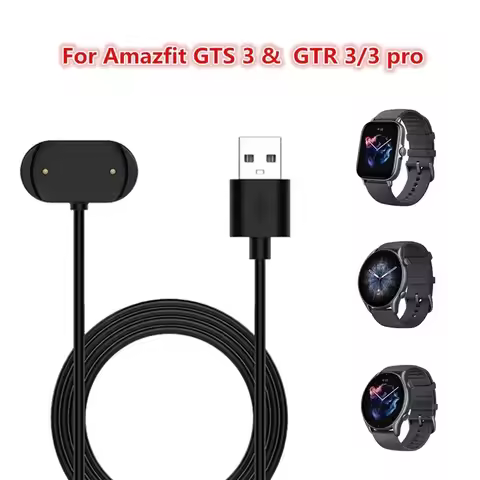 1m USB Charging Cable For Amazfit Active Bip 5 GTR 4 GTR 3 Pro GTS 4 CHEETAH Watch GTS 2/2e GTR 2/2e