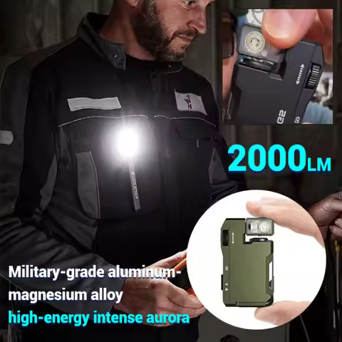 Magnetic Portable Mini Flashlight Rechargeable Waterproof G5 EDC Flashlight 400 Lumens 180° Rotation