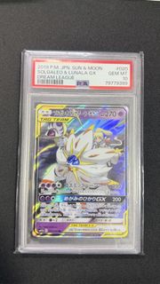 2019 Pokemon PSA 10 太陽&月 夢幻聯盟 索爾迦雷歐&露奈雅拉 GX