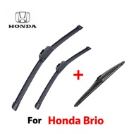 Honda Brio Car Wiper Front+Rear 3 PCS Silicone Wiper Blade Set Pair for 2019 to 2023 Model U-Type Ba