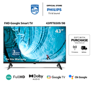 2024 Model Pre Order PHILIPS Google SMART Full HD LED 43 Inch TV | 43PFT6509/98 | Youtube | Netflix | meWatch | Google Assistant | Dolby Vision | 3 years warranty | FOC Tabletop Setup