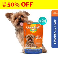 Goodest Dog Grilled Chicken and Liver Pack of 24 Wet Dog Food Pouch (130g)