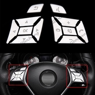 Car Steering Wheel Button Switch Trim Cover Sticker Fit For Mercedes Benz A B C E Ml Gl Cla Gla Glk Sl Slk Class W176 W246 W212 W204 Accessories