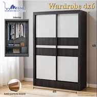 [FREE Installation] Mesra 4x6Ft Sliding Anti Jump Wardrobe Storage Cabinet , Wardrobe 4x6 , Sliding 
