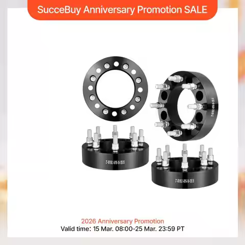 SucceBuy Wheel Spacers 8"x6.5" Wheel Adapters 8 Lug Forged Spacer 9/16"-18 Studs Spacers Dodge Ram 2