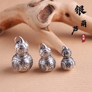 Open Pure Silver Black Box Ga Lid s990 Men Women Lucky Auspicious Character Fulu Gourd Taoist Neckla
