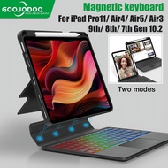 Goojodoq for ipad Magnetic Removable Kickstand Case with Bluetooth Backlit Trackpad Keyboard Compatible With Gen 7 8 9 10.2/Air3 10.5/Air 4/5 10.9 Cover Pro 11/12.9