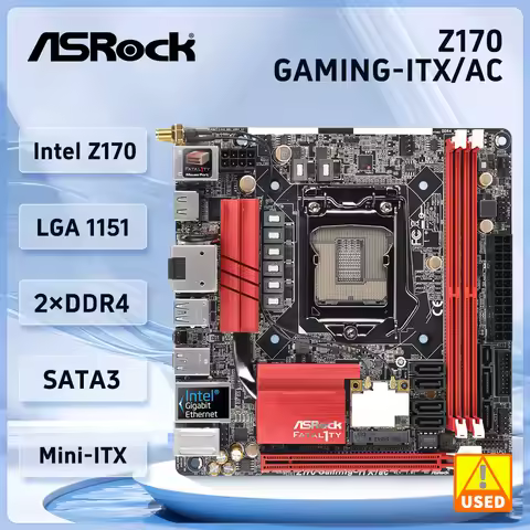 ASROCK Z170 Gaming-ITX/ac Mini-ITX Motherboards LGA 1151 Intel Z170 2×DDR4 32GB support i5-7500 i5-6
