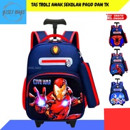 Gsb Imported superhero character suitcase for kindergarten school boys, free pencil box