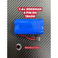 7.4V 2000MAH 18650 4PIN Rechargeable Battery RC CAR BATERI 7.4V 4 PIN USB Charger
