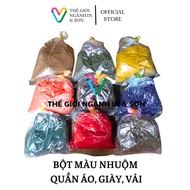 Clothes dye powder, used with color enhancers to add dye effectiveness