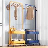 【In stock】Clothes Hanger Floor to Ceiling Bedroom Movable Storage Rack Clothes and Hat Rack Simple Indoor Clothes Drying Rack for Household Use  d12 U5JU