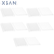 XIANEE 1/5Pcs Tissue Culture Plate, 96 Well Flat Bottom Experiment Instrument Tools, with Lid Plasti