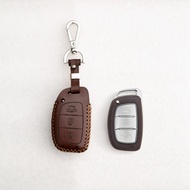 Leather key case for Hyundai Tucson Creta, Venue, I10, I20, Elantra in box form, Hand-stitched from 