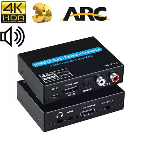 4K 60Hz HDMI Audio Extractor HDMI 2.0 Audio Splitter 5.1CH HDMI to toslink Stereo Audio+HDMI video c