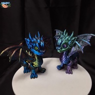 CAUSI Demon Dragons Toy, PLA Plastic Multi-jointed  Printed Wing Dragon Model, Creative Blue Red Pur