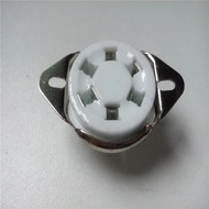 Ceramic tube socket 6 pin tube socket GZC6-21 GZC6-21-G silver foot for 807 FU-7 24 37 46 27 FD-422 