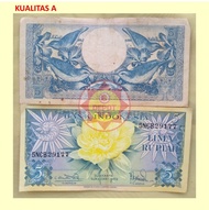 Uang Kertas 5 Rupiah Burung Bunga Indonesia 1959