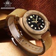 Addies Dive AD2104 Men Bronze Watch Black Dial Sapphire Glass NH35 Automatic Watch 200m Dive Bronze Case C3 Super Luminous Watches