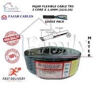 FAJAR 3 CORE 1.0mm x 3C TRS S.RUBBER FLEXIBLE CABLE  (32/0.20) WEATHERPROOF ~Loose Pack