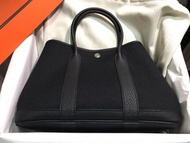 現貨 Hermes Garden Party 30 黑黑 canvas Full Set