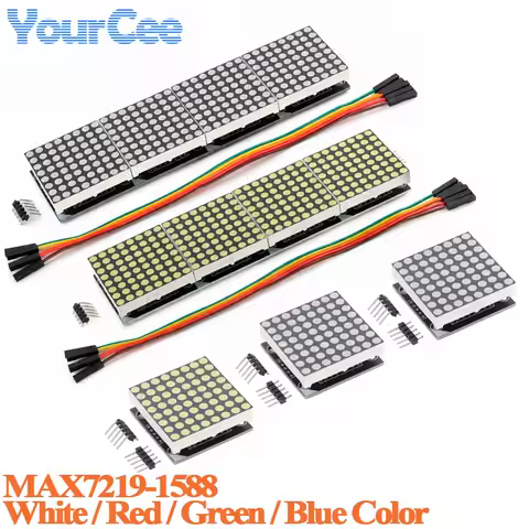 MAX7219 MAX7219-1588 Dot Matrix LED Digital Tube 8*8 Dot Matrix Module Display Red Green White Blue 