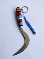 Robagin GKC1 Gantungan Kunci Celurit Jumbo 17cm Etnik Madura Souvenir clurit Oleh-Oleh Warna-Warni K