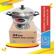 Sangku Tempat Nasi Putih Enamel Maspion Panda Vintage / Bakul  Jadul / Motif Kembang / Bunga / Seng 