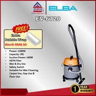 Elba Wet & Dry Vacuum Cleaner | EVC-H1231(SS) | EV-6720 | HEPA Filter | Safety Switch | Pembersih ha